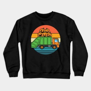 Garbage Truck Jack O Lantern Pumpkin Halloween Crewneck Sweatshirt